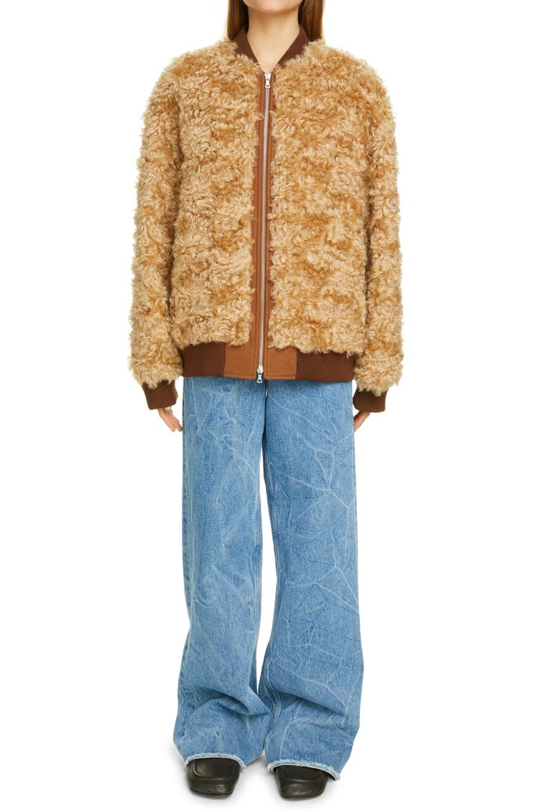 Varlo Faux Shearling Front Bomber Jacket, Alternate, color, 102 CAMEL