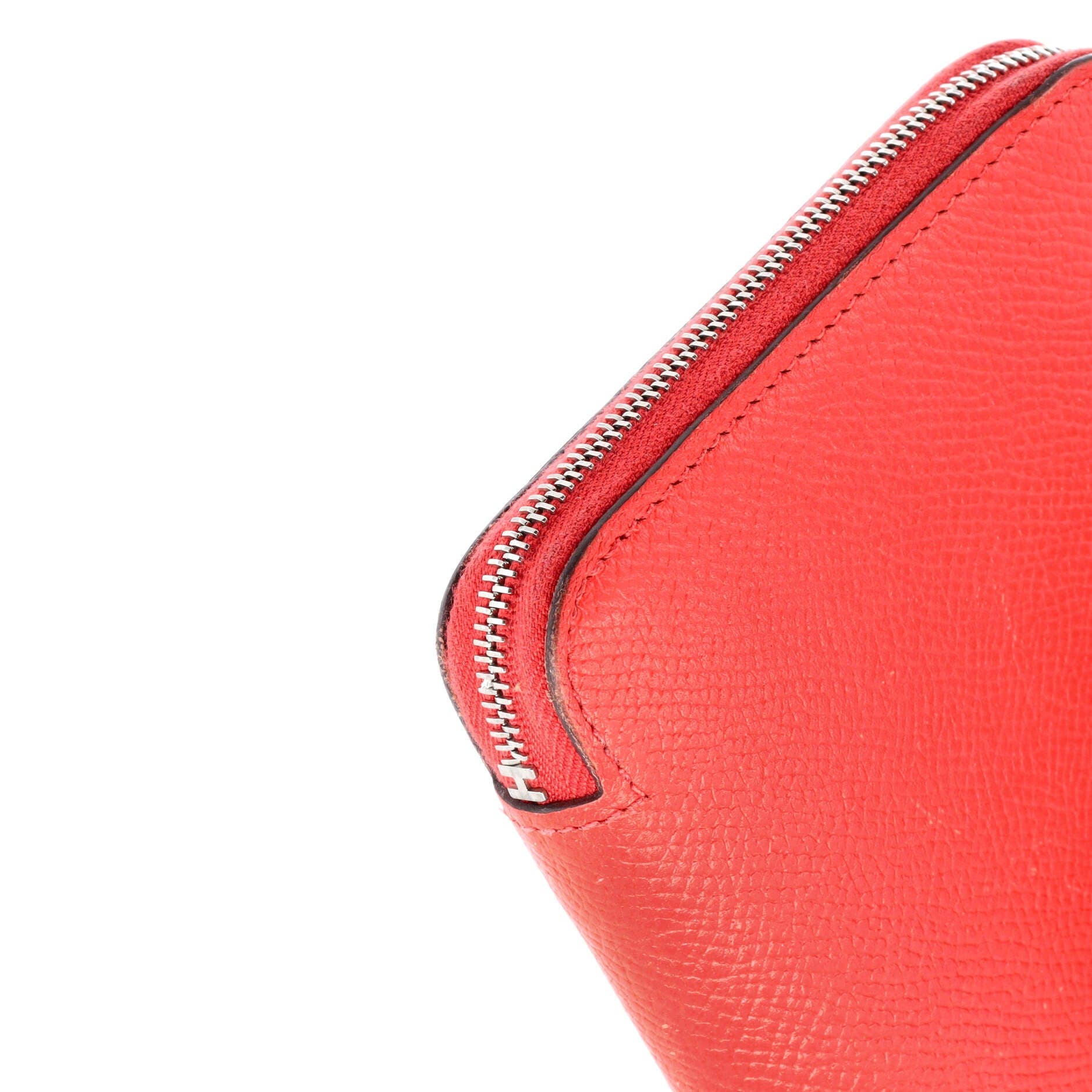 Pre-Owned Hermes Azap Zip Around Wallet Silk'in Epsom Long, Alternate, color, Rouge Pivoine
