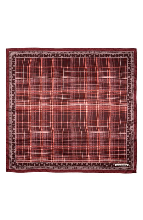 Volta Check Organic Silk Square Scarf