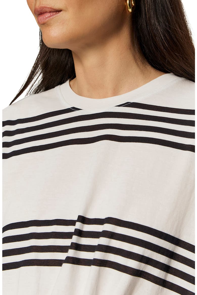 Tuck It Under Stripe Cotton T-Shirt, Alternate, color, CHALK WHITE/ BLACK STRIPE
