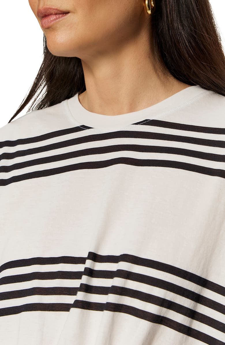 Sanctuary Tuck It Under Stripe Cotton T-Shirt, Alternate, color, Chalk White/ Black Stripe