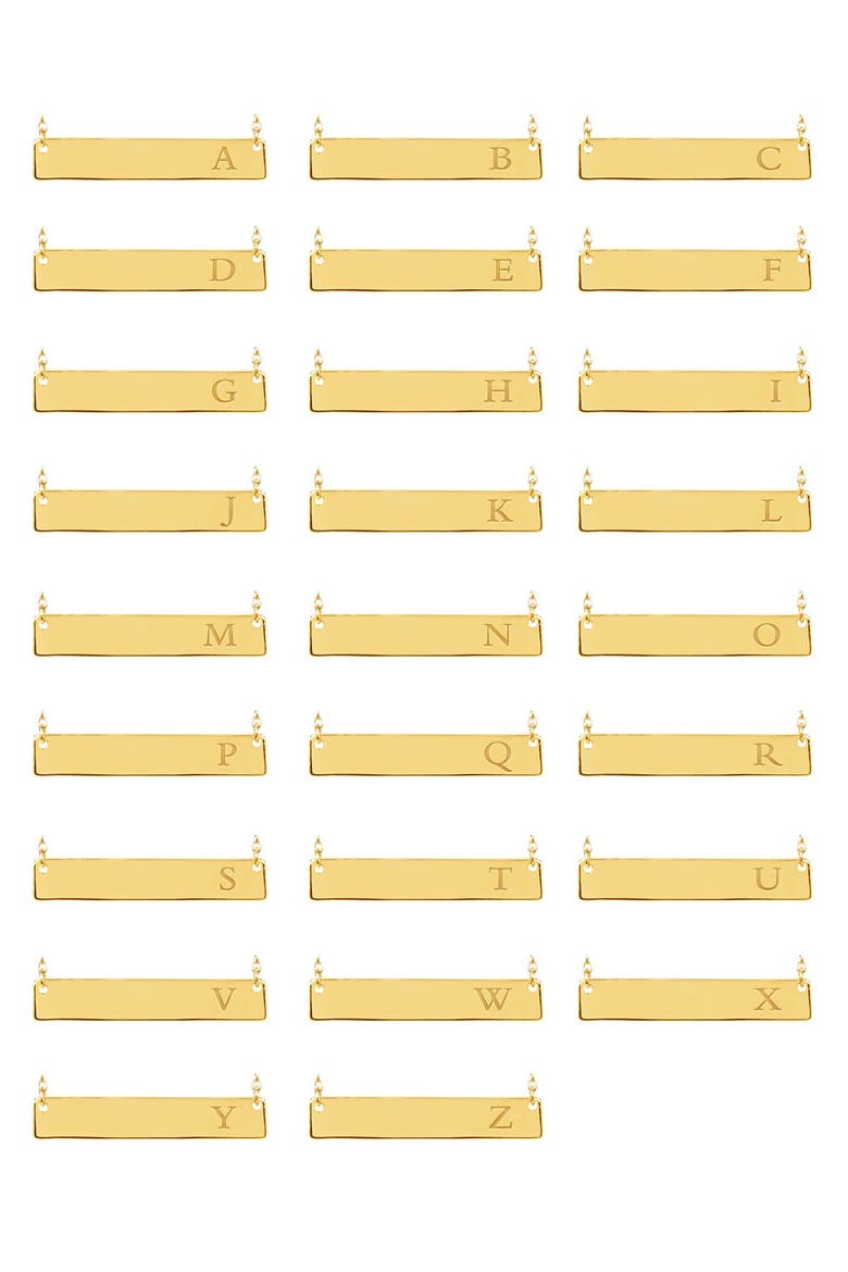 14K Yellow Gold Vermeil Bar Initial Necklace - Multiple Letters Available, Alternate, color, GOLD
