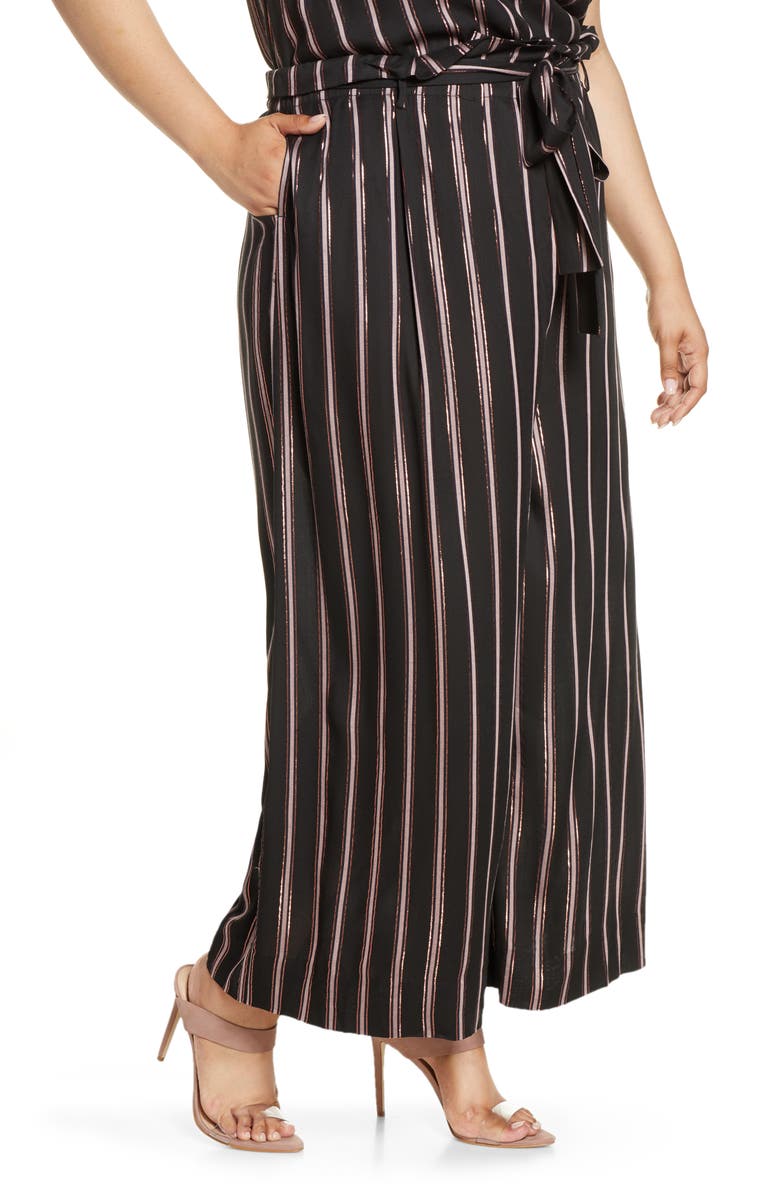 RACHEL Rachel Roy Naida Stripe Wide Leg Pants, Alternate, color, 