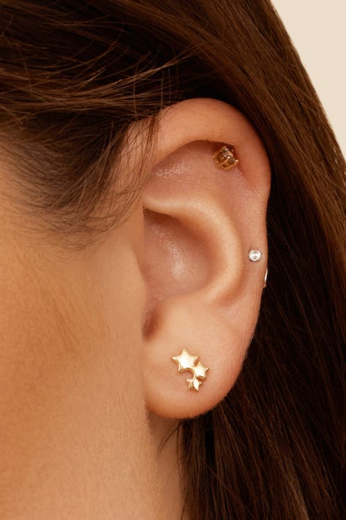 Oradina 14k Gold Starry Night Climbers In Yellow Gold