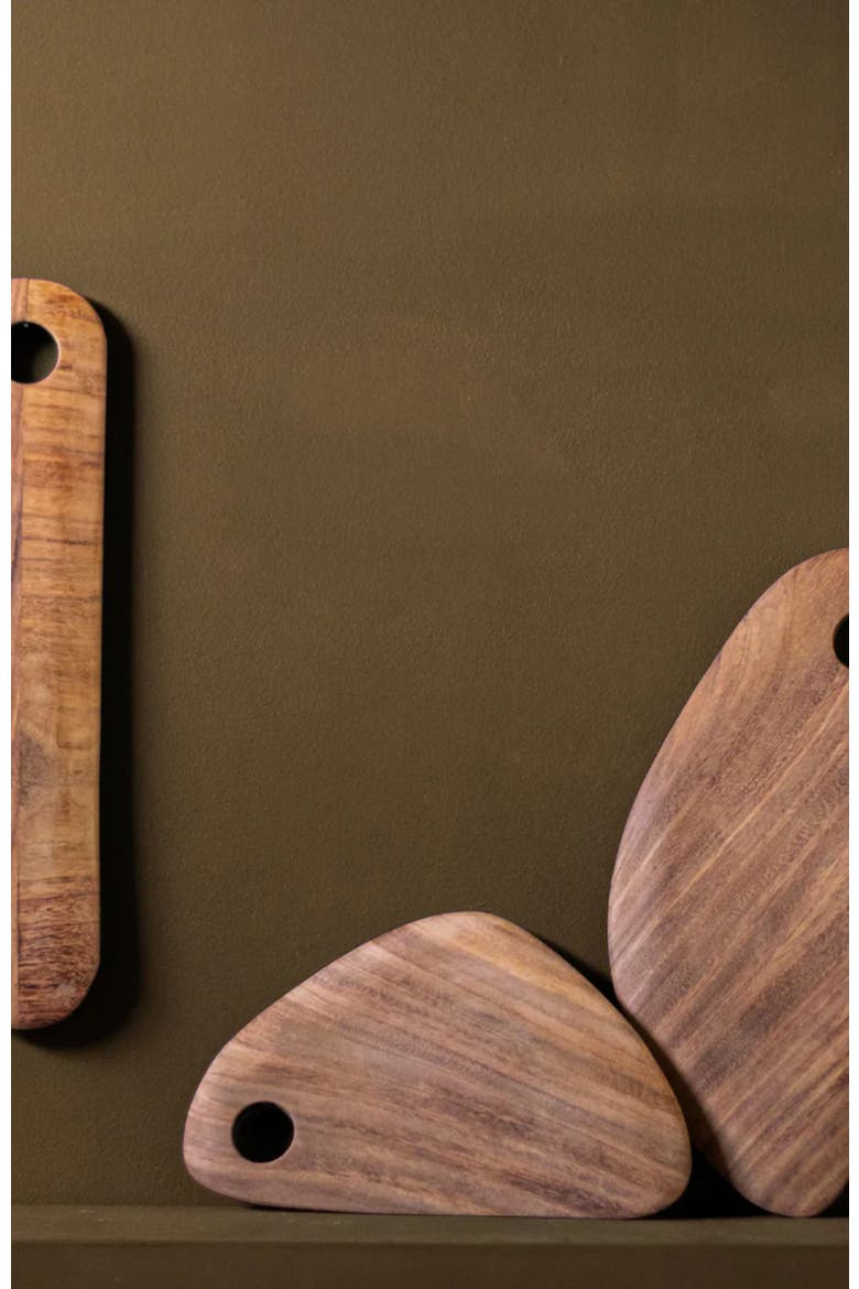 Hand-Carved Wooden Board, Alternate, color, Brown