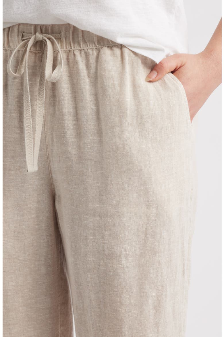 Tapered Linen Pants, Alternate, color, FLAX
