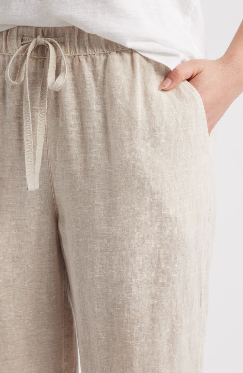 Caslon<sup>®</sup> Tapered Linen Pants, Alternate, color, Flax