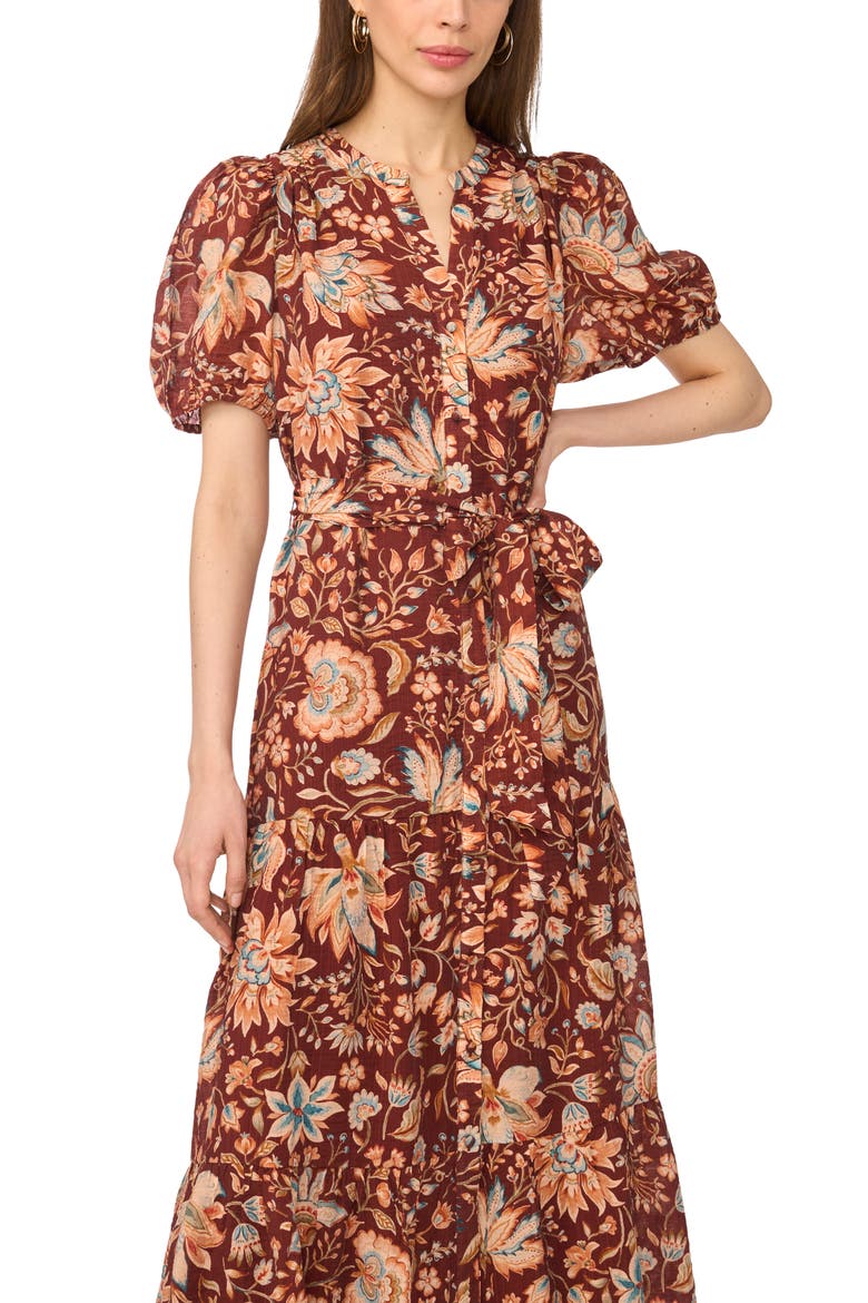 Belted Maxi Dress, Alternate, color, RUSSET BROWN