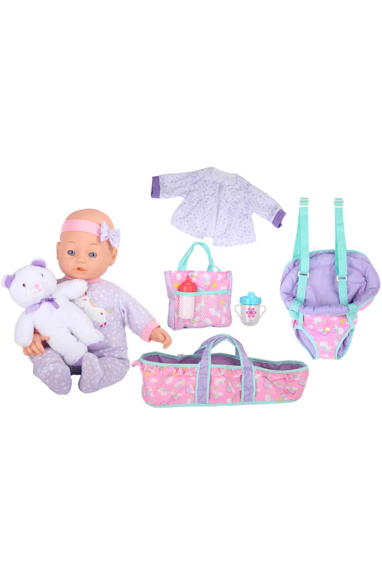 16 Inch Baby Doll Traveling Set in Blue, Alternate, color, Multicolored