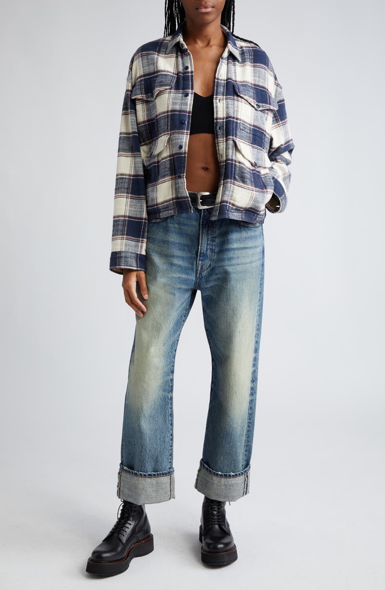 R13 Distressed Ex Boyfriend Jeans, Alternate, color, 