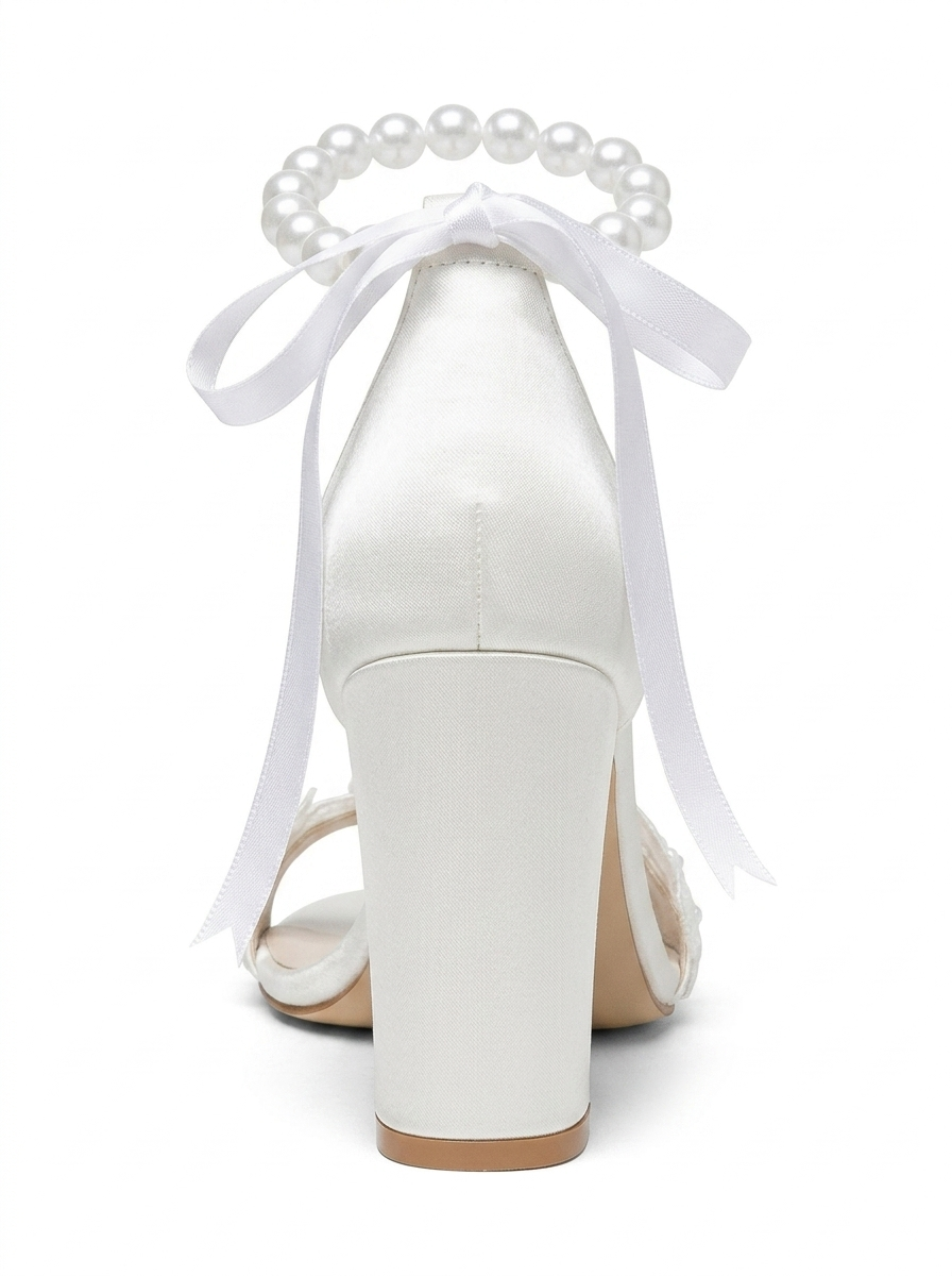 Elvian Floral Block Heel Bridal Sandal, Alternate, color, Ivory