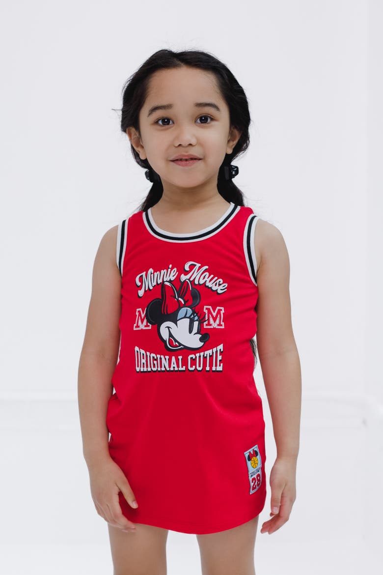 Minnie Mouse Jersey Dress, Alternate, color, Varsity Red Minnie