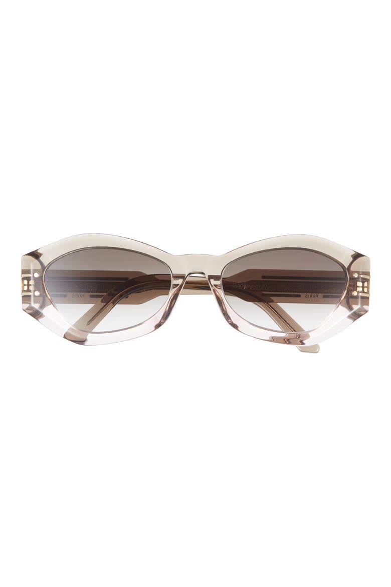 'DiorSignature B1U 55mm Butterfly Sunglasses, Main, color, LIGHT GREEN/ GRADIENT BROWN