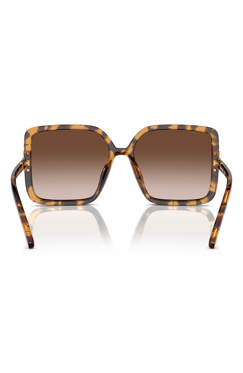 Tory Burch 57mm Gradient Square Sunglasses, Alternate, color, Tortoise
