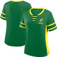 FANATICS Women's Fanatics Green/Yellow Oregon Ducks Be Fearless Athena Lace-Up T-Shirt