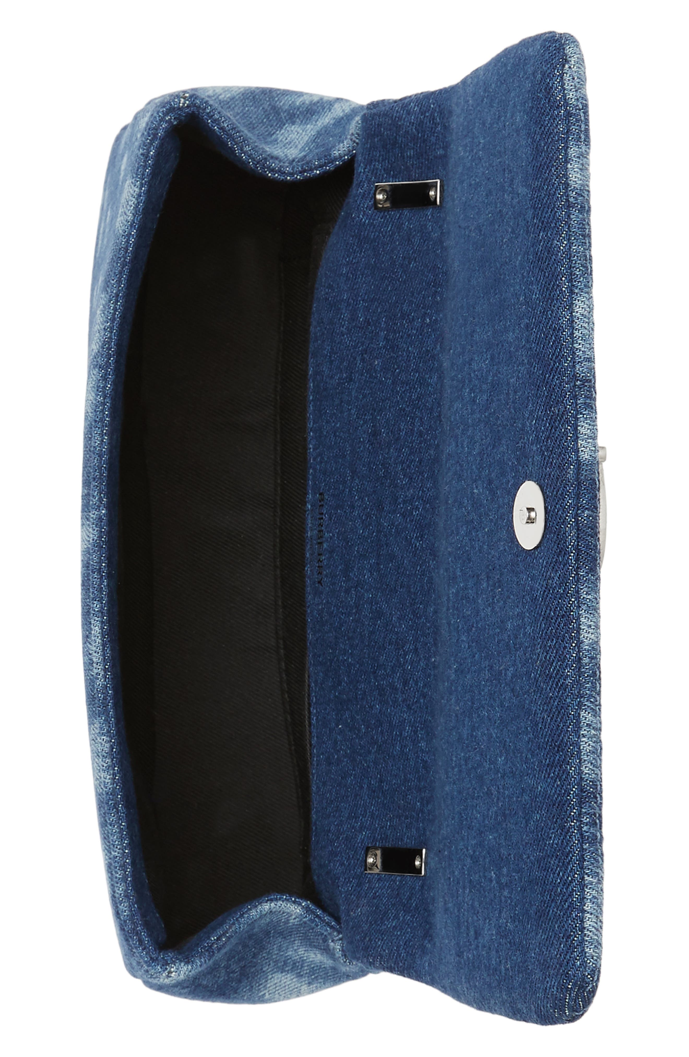 Burberry Small Lola Quilted Denim Shoulder Bag, Alternate, color, 