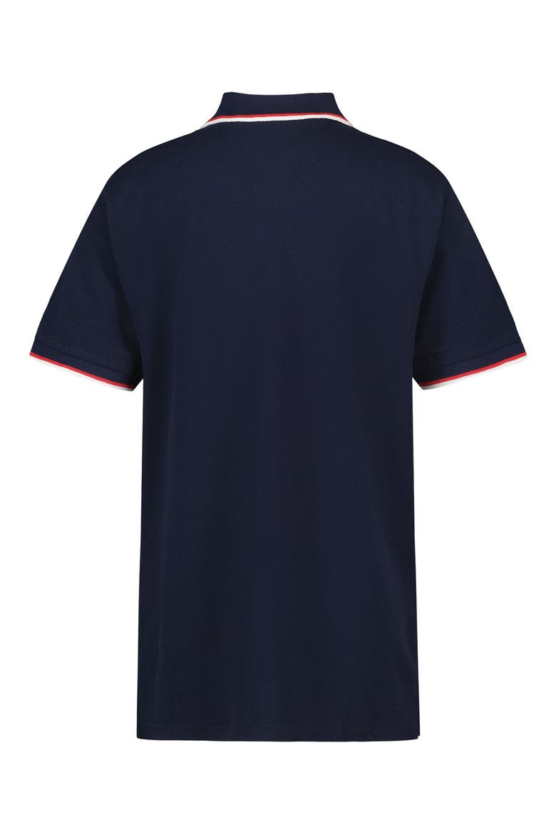 Kids' Tipped Cotton Polo, Alternate, color, NAVY BLAZER