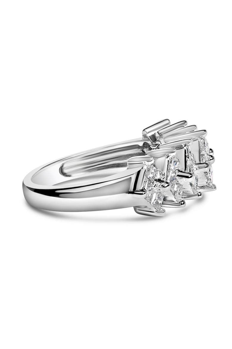 Sterling Silver 1 1/4 ctw Princess Diamond Cluster Band Ring, Alternate, color, Silver