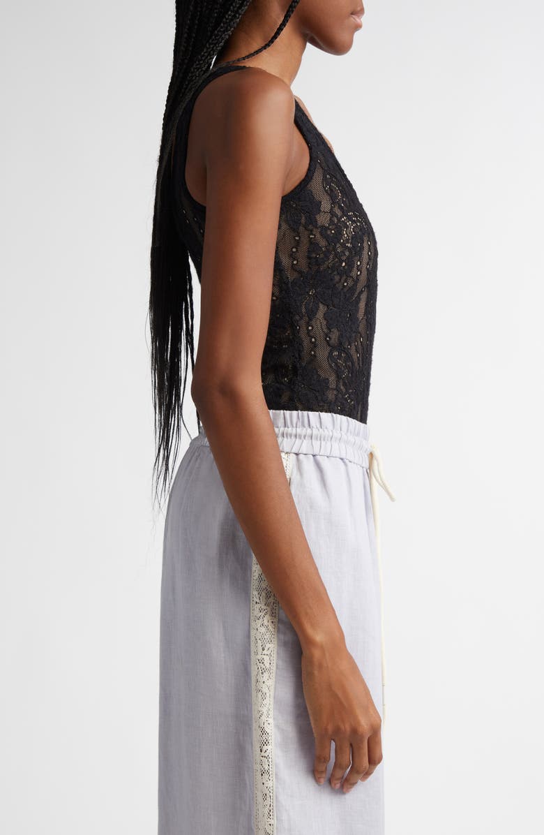 Zimmermann Scoop Neck Stretch Lace Bodysuit, Alternate, color,