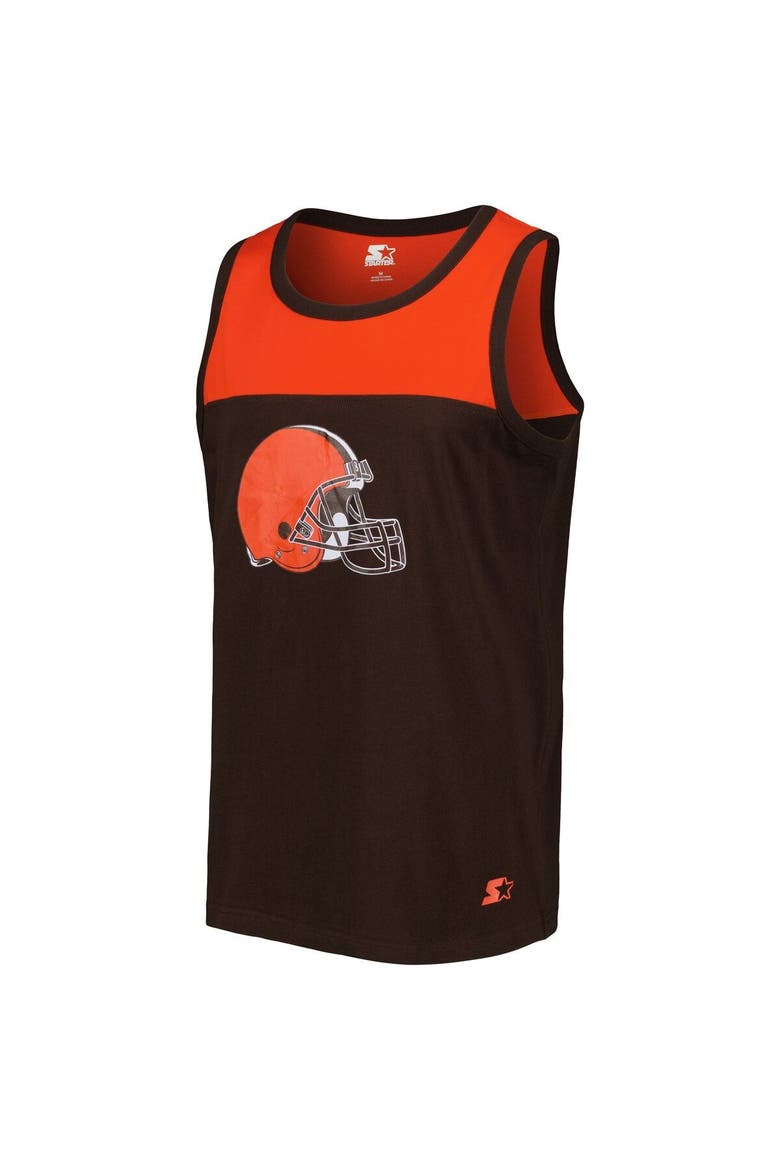 Men's Starter Brown/Orange Cleveland Browns Team Touchdown Fashion Tank Top, Alternate, color, Brown