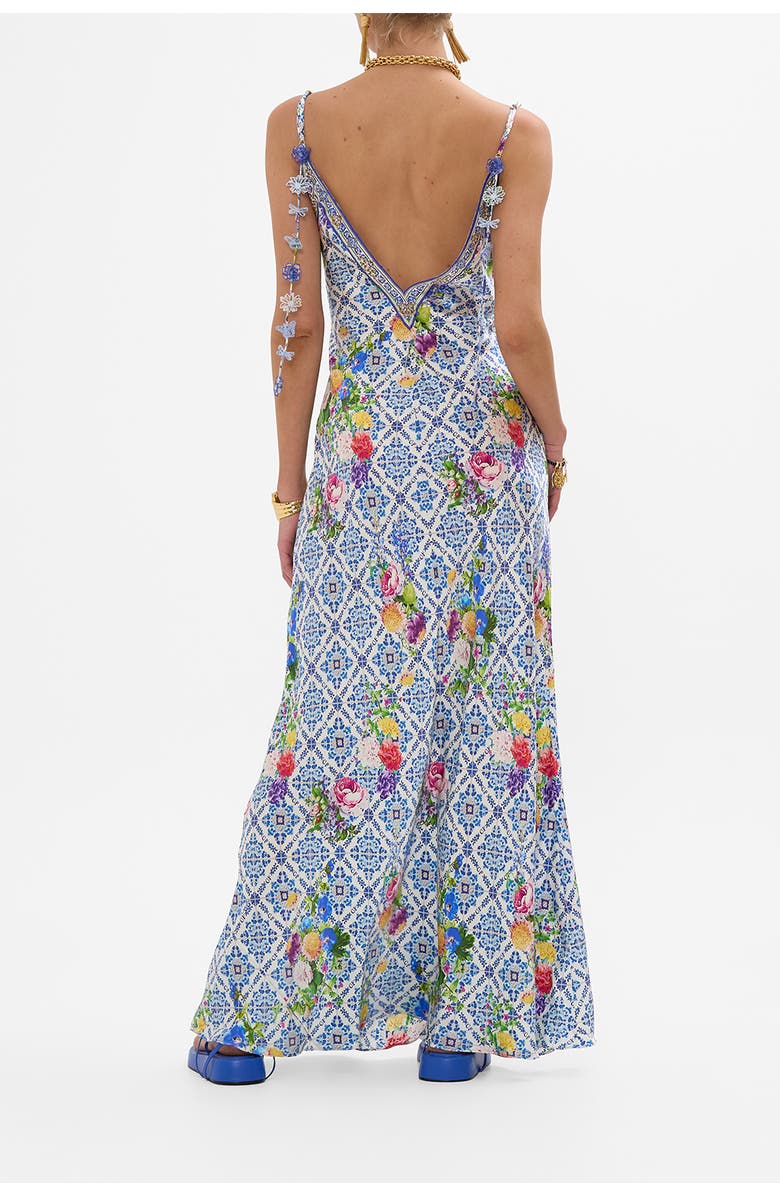 Camilla V Neck Full Length Bias Slip Dress Wall To Wall Wonders, Alternate, color, 