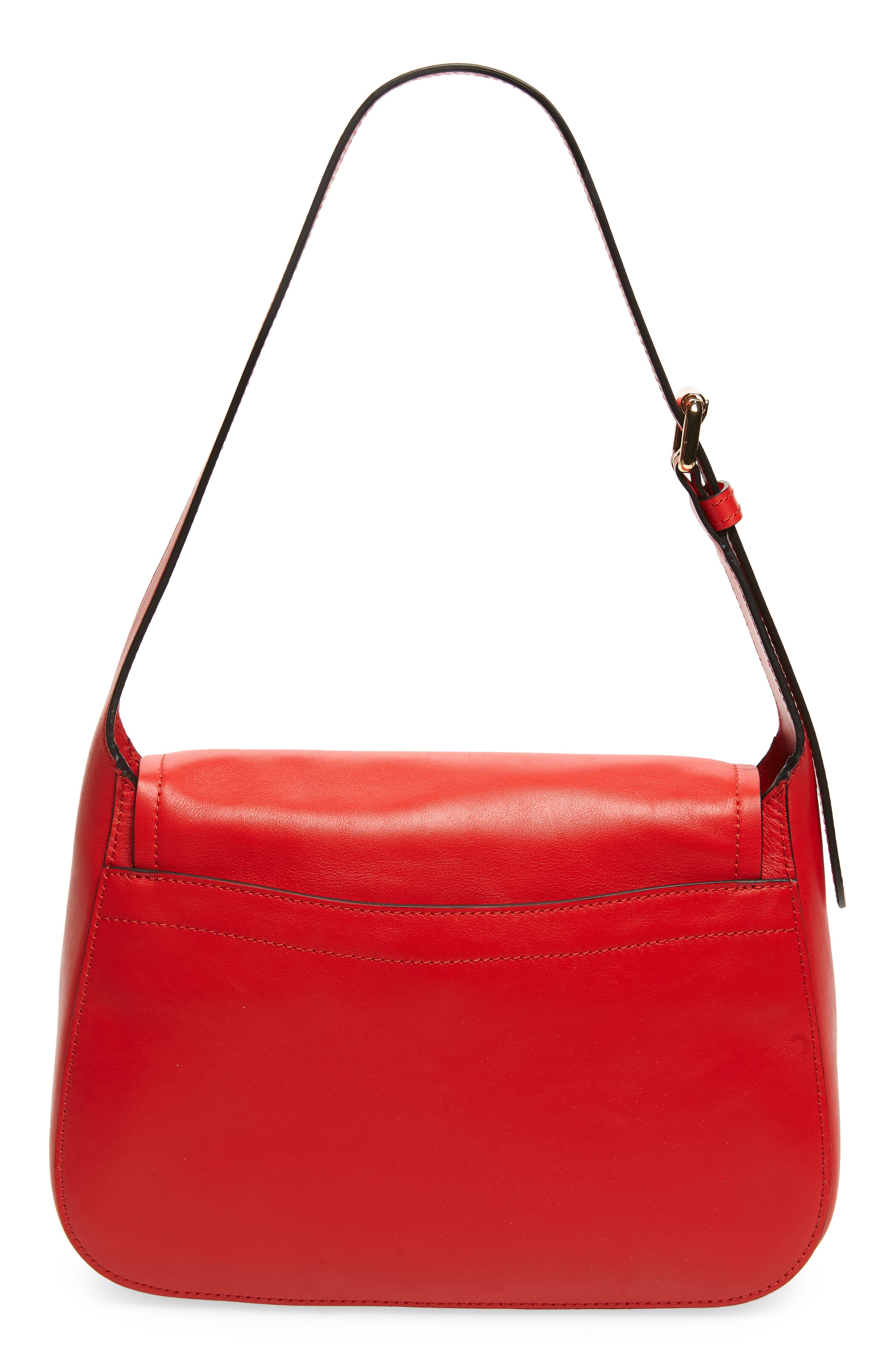 Moschino M Logo Leather Shoulder Bag, Alternate, color, 
