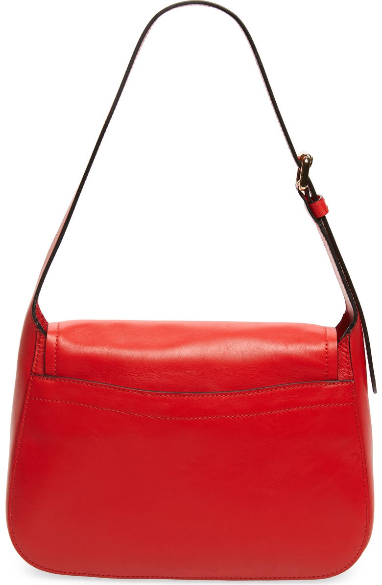 Moschino M Logo Leather Shoulder Bag, Alternate, color,