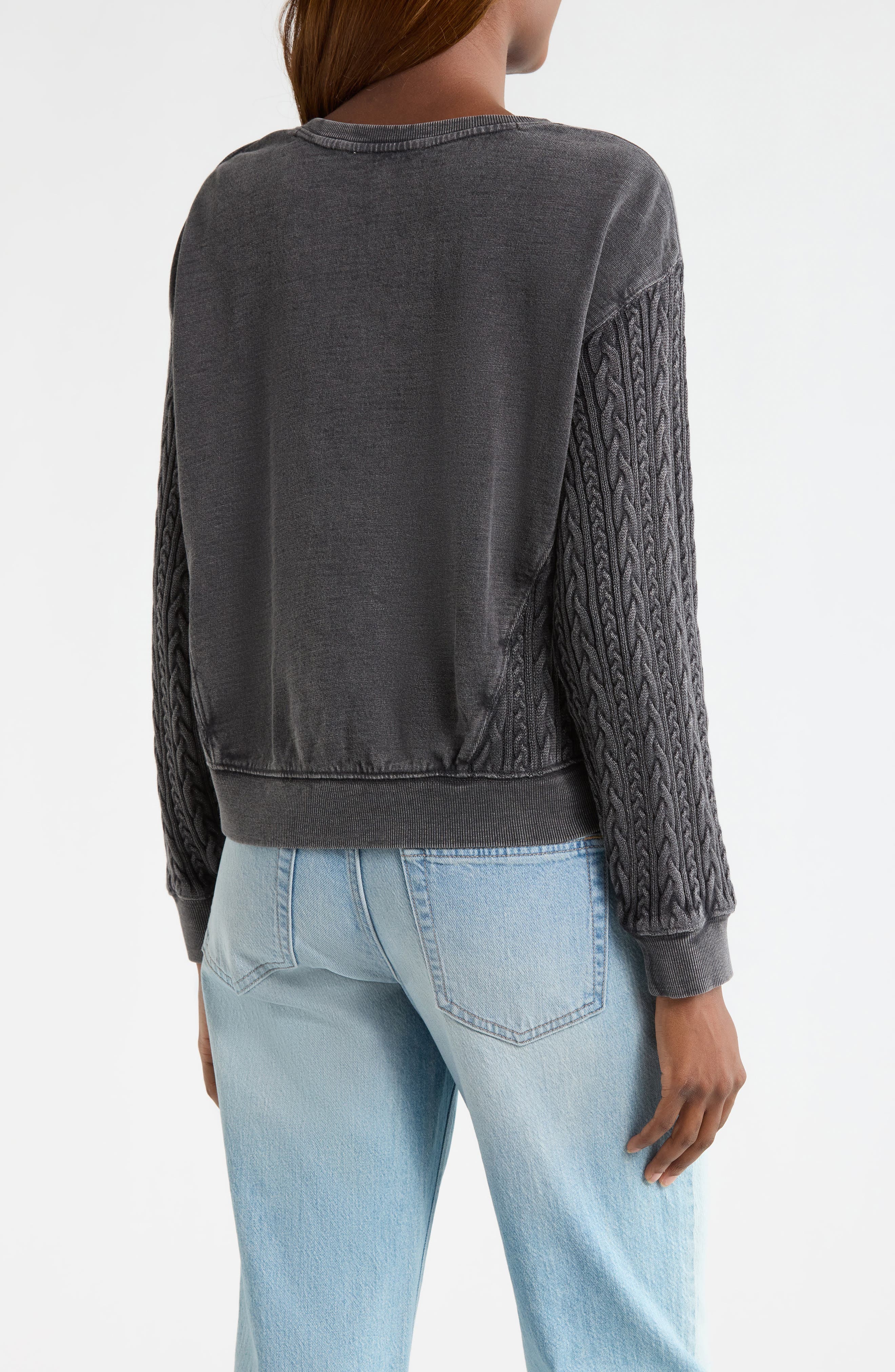 Cable Stitch Sleeve Henley Top - image 2