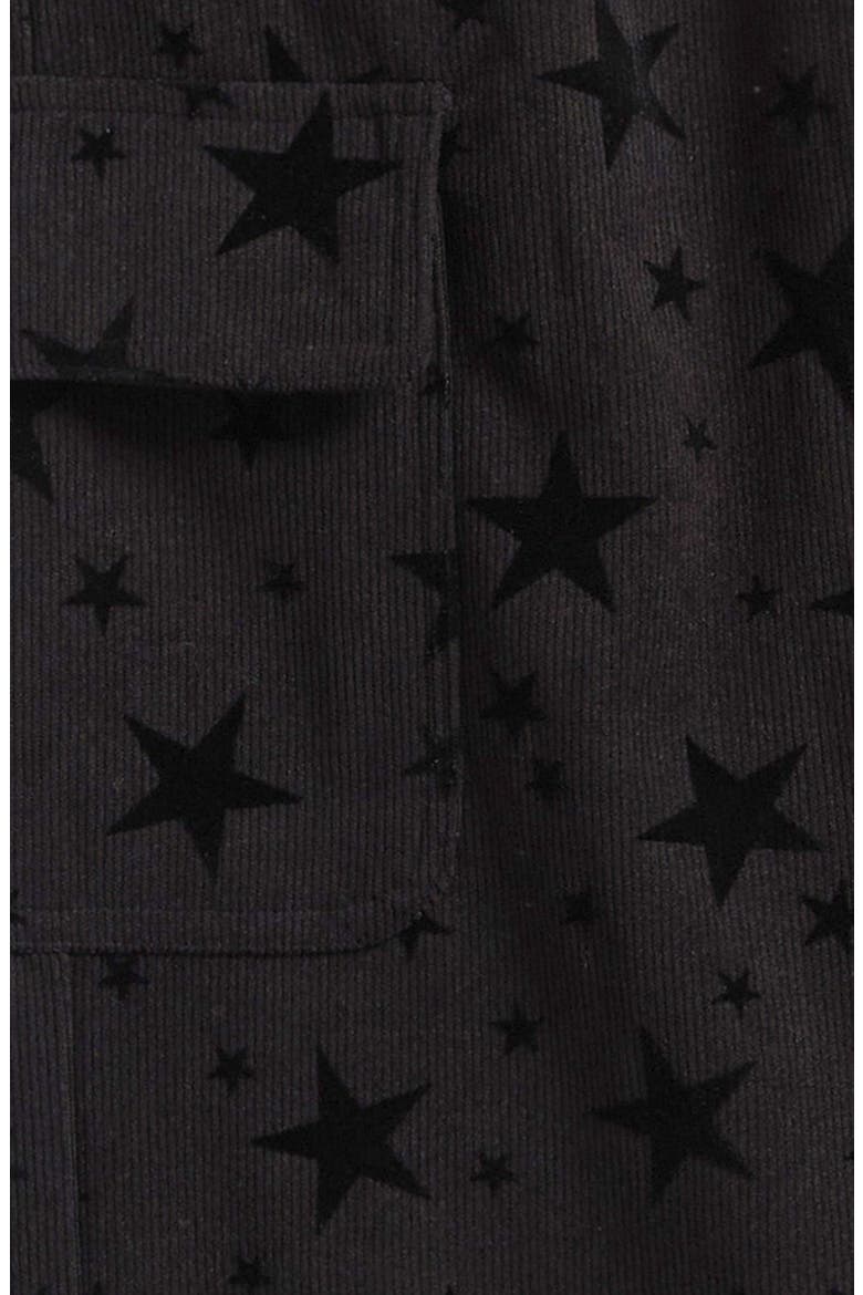 Kids' Star Print Wide Leg Corduroy Cargo Pants, Alternate, color, BLACK