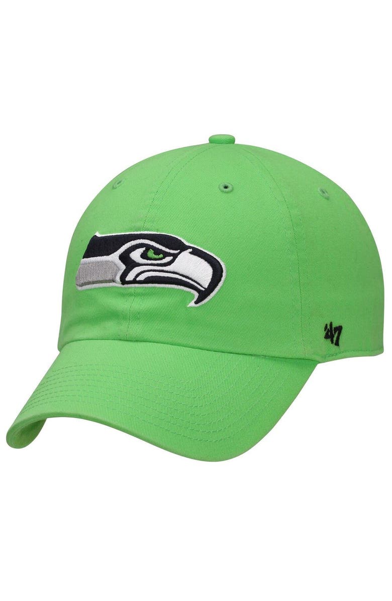 '47 Seattle Seahawks '47 Brand Clean Up Adjustable Hat - Neon Green, Alternate, color, Neon Green