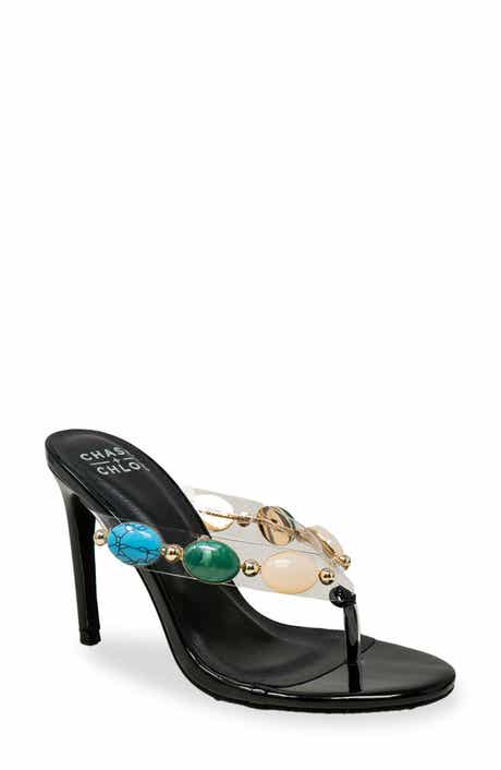 CHASE AND CHLOE Beaded Strap Sandal