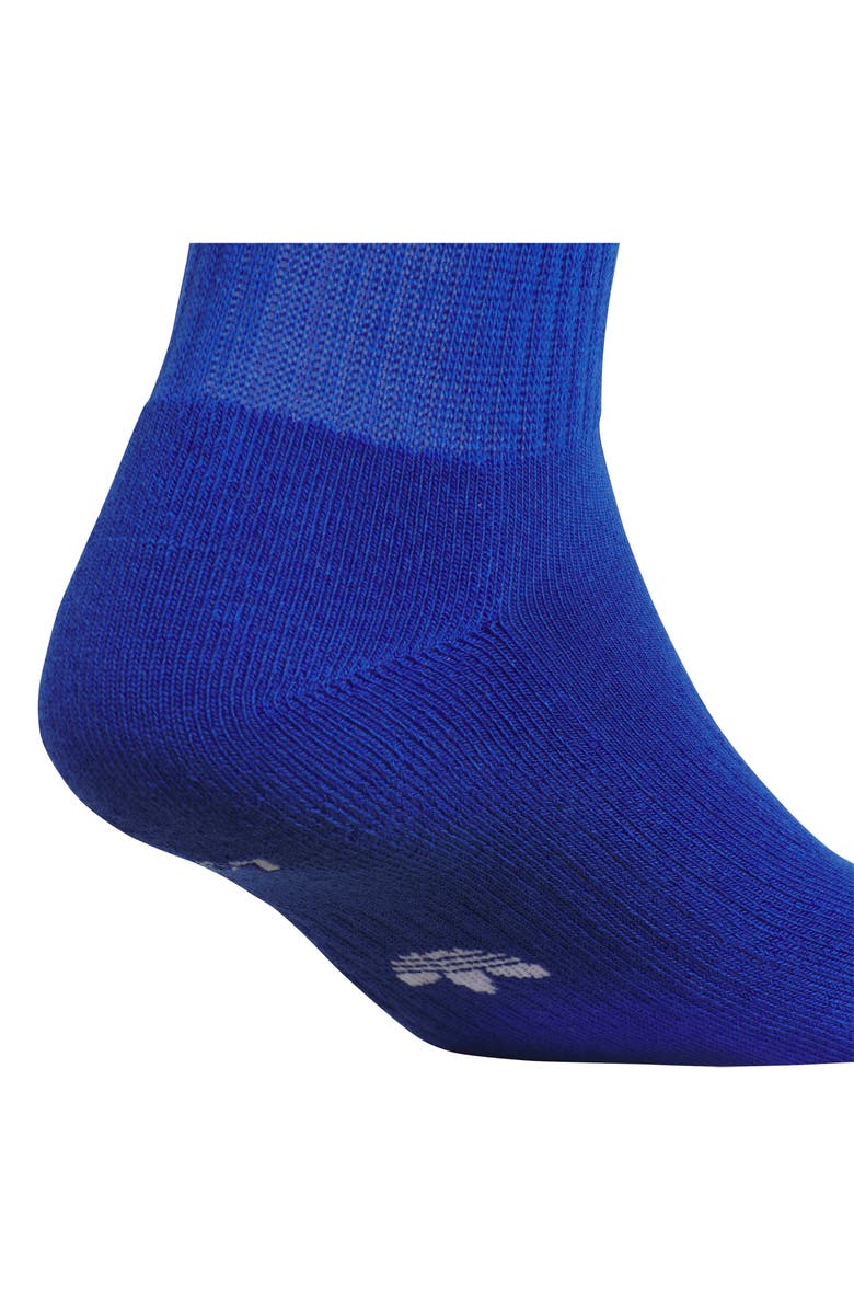 adidas Gender Inclusive Originals Trefoil 3-Pack Quarter Socks, Alternate, color, Royal Blue/ White Grey/ Green