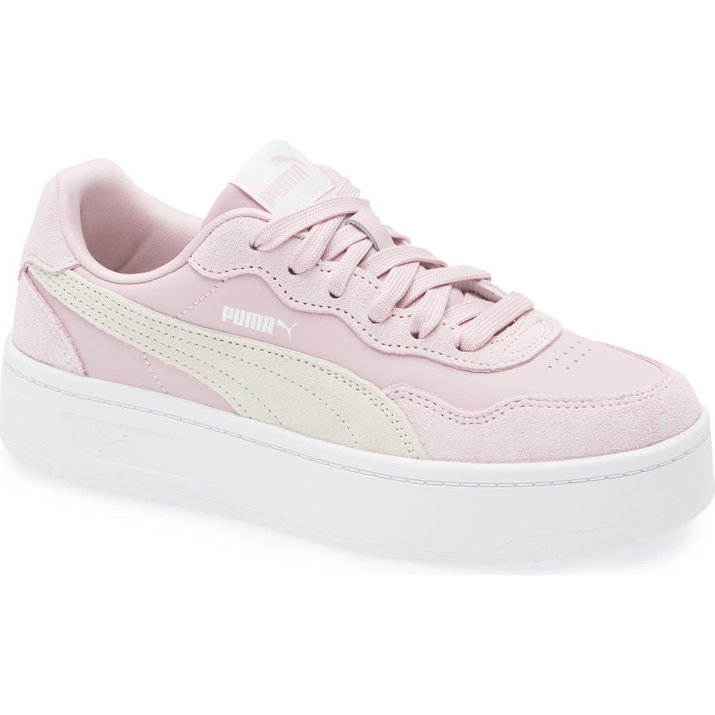 Puma Court Lally Skye Platform Sneaker In Rose Mauve- White