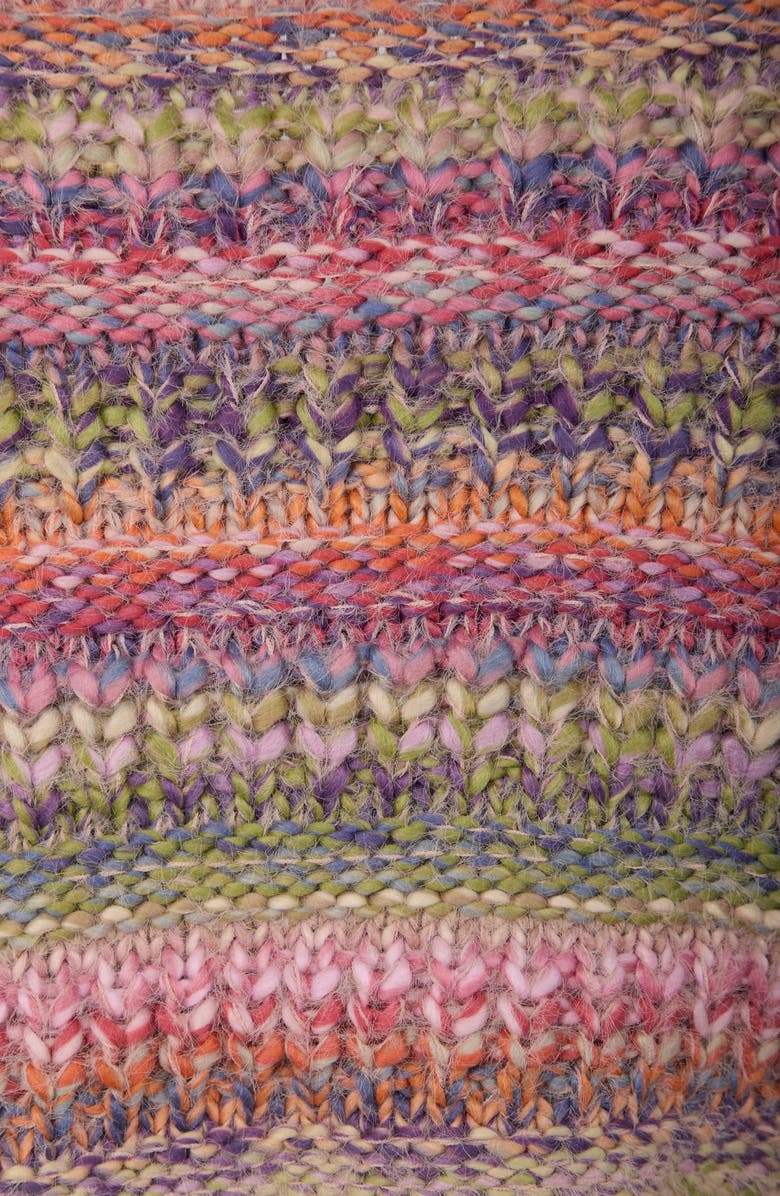 SAACHI Rainbow Stripe Crop Cardigan, Alternate, color, Pink Multi