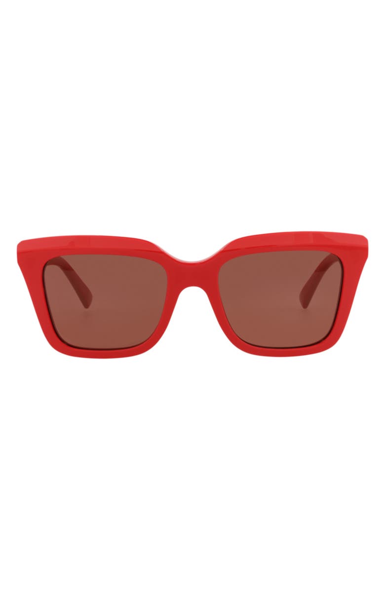 McQueen 53mm Square Sunglasses, Main, color, Red Red Brown