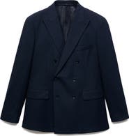 MANGO Slim Fit Double Breasted Blazer