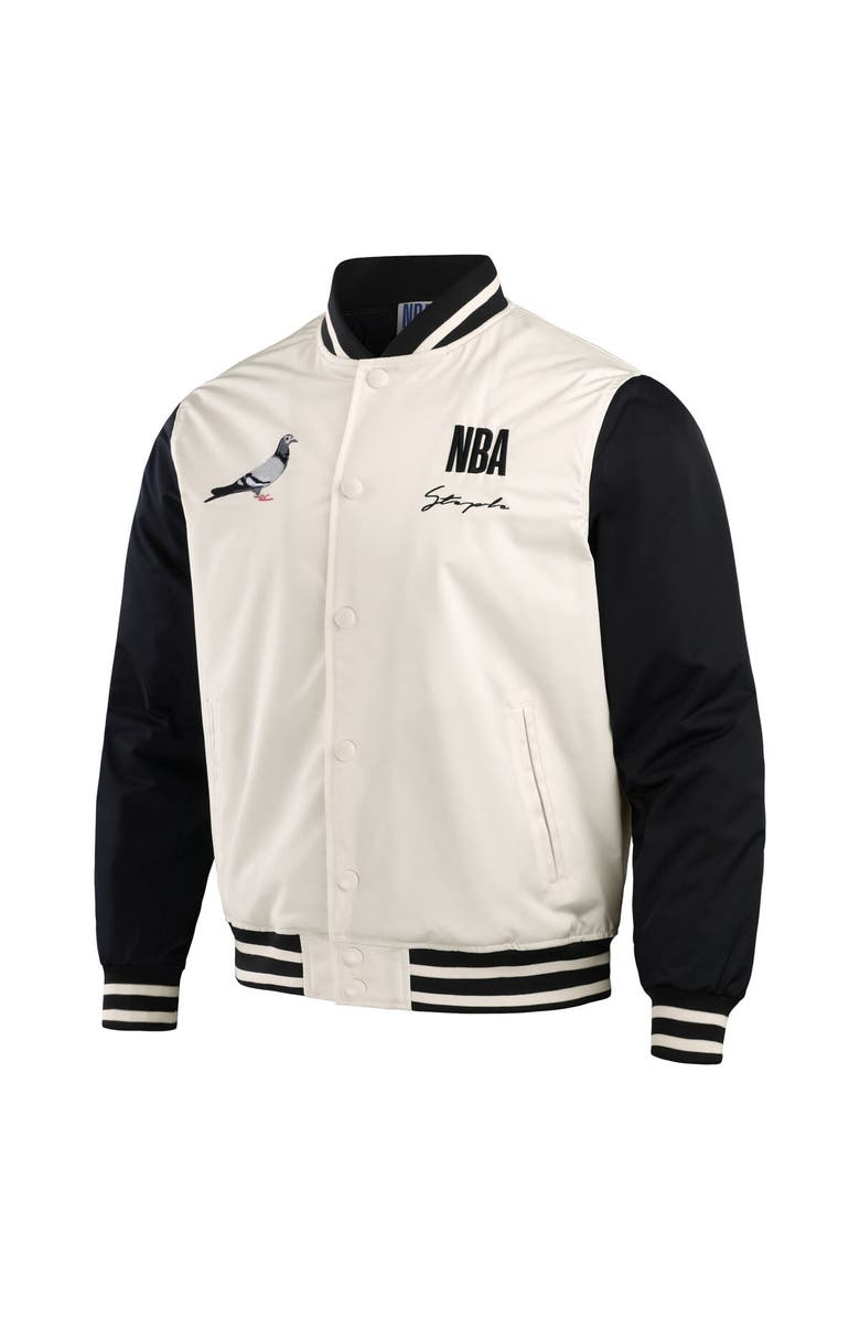 STAPLE Men's NBA x Staple White/Black All Teams Origins Full-Snap Jacket, Alternate, color, 