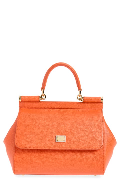 Medium Sicily Leather Top Handle Bag