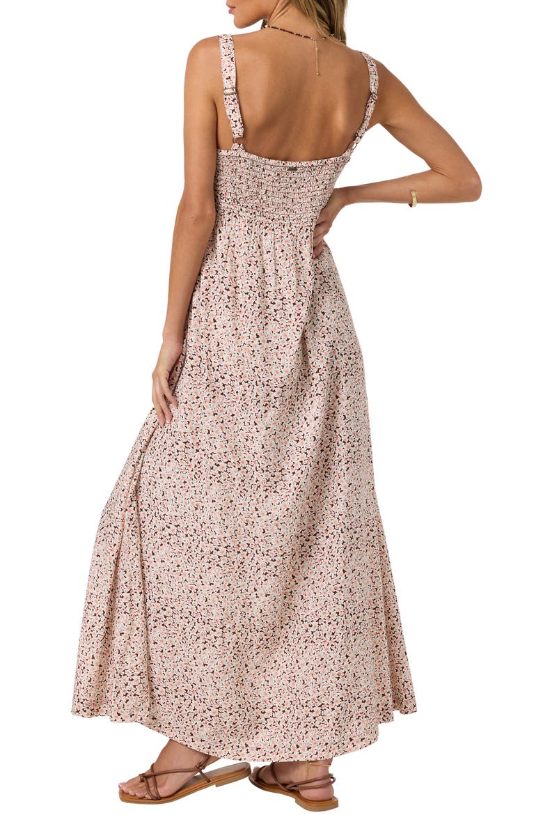 Natasha Ditsy Floral Maxi Dress, Alternate, color, CHOCOLATE