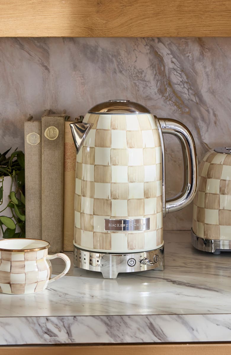 MACKENZIE CHILDS Mocha Check Electric Kettle, Alternate, color, Mocha