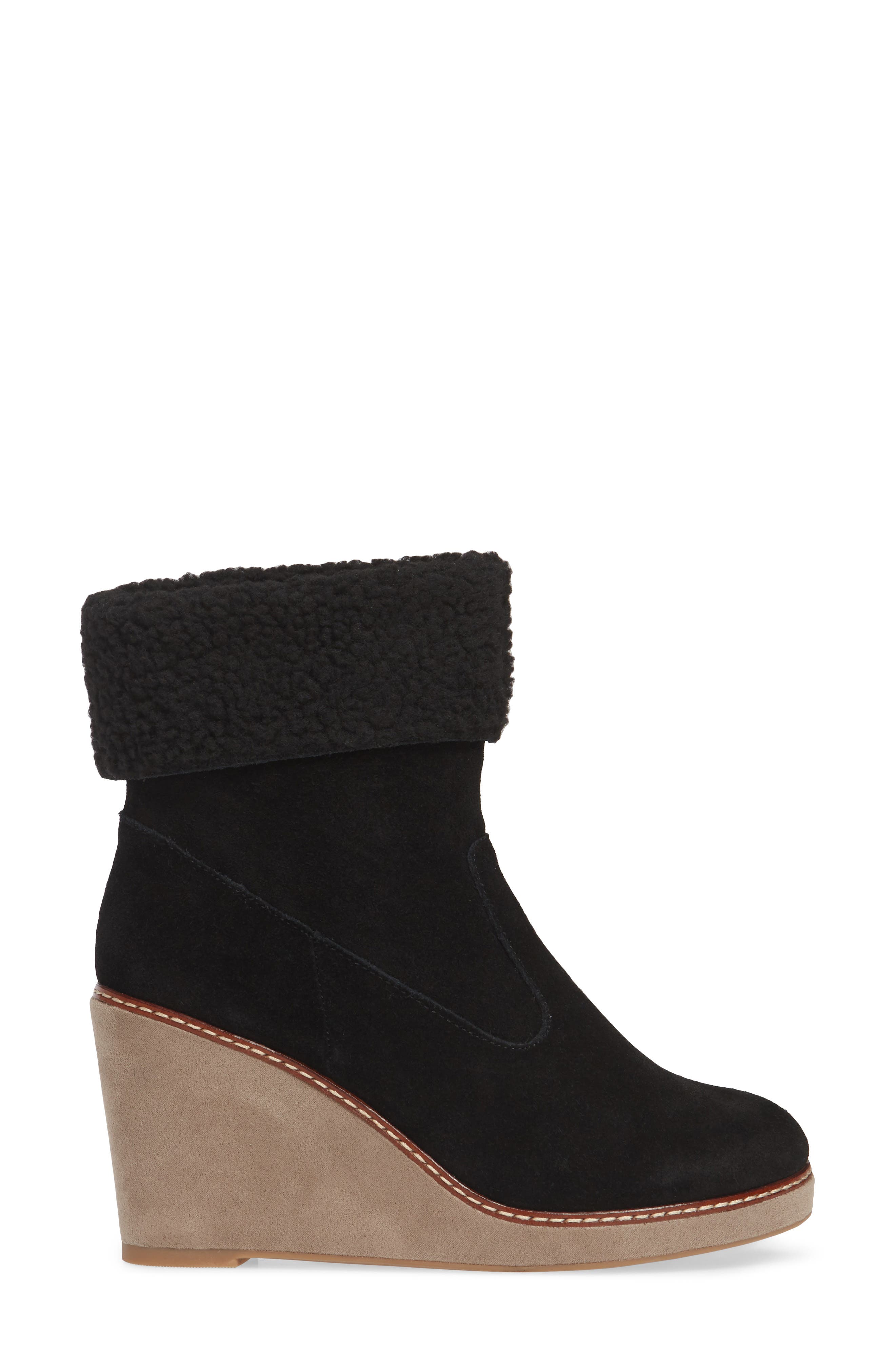 Holliston Wedge Bootie, Alternate, color, BLACK SUEDE