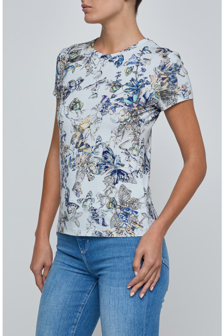 Ressi Butterfly Print T-Shirt, Alternate, color, GREY MULTI WATERCOLR BUTTERFLY
