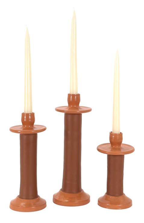 Leather Wrapped Candle Holder