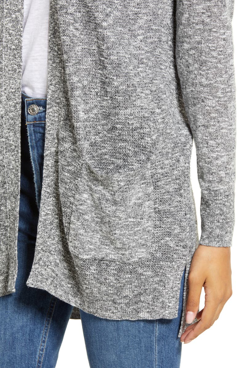 Caslon<sup>®</sup> Linen Blend Open Front Cardigan, Alternate, color,