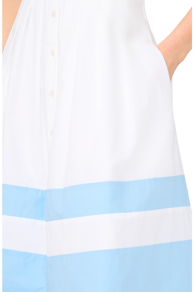 Colorblock Short Sleeve Cotton Shirtdress, Alternate, color, BRIGHT WHITE