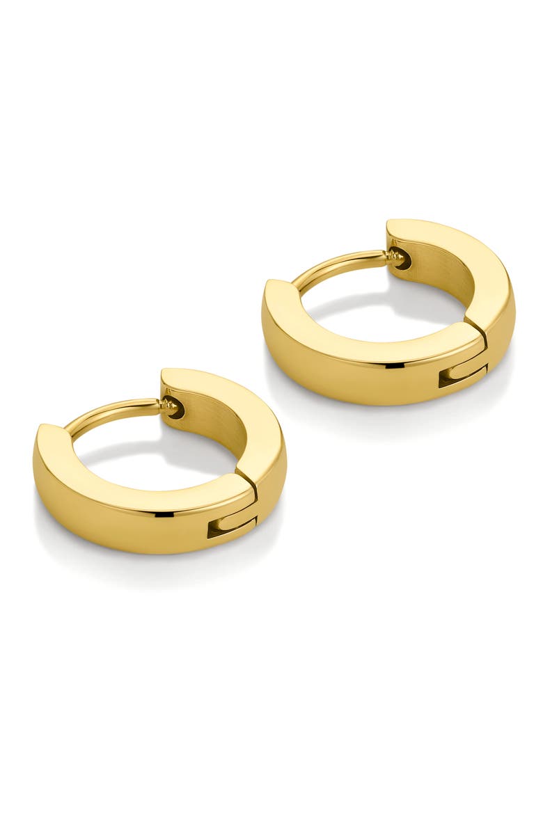 Mini Clicker Hoop Earrings, Alternate, color, GOLD