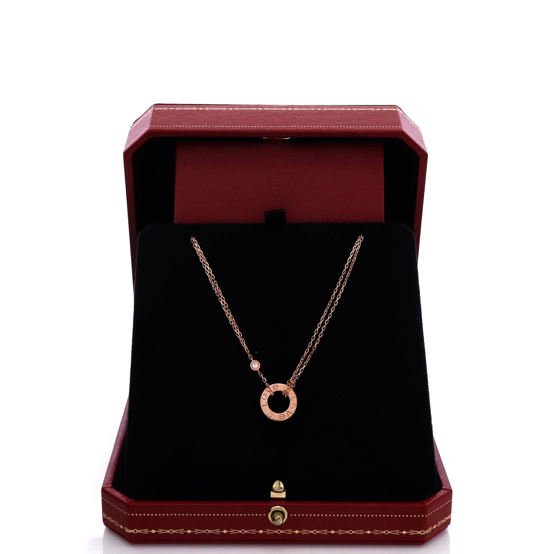 2 Diamonds Love Bracelet 18K Rose Gold with Diamonds, Alternate, color, Metallic Gold