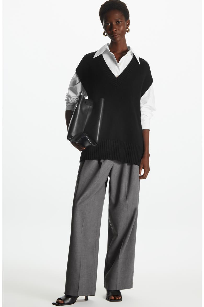 Cashmere Sweater Vest, Alternate, color, BLACK