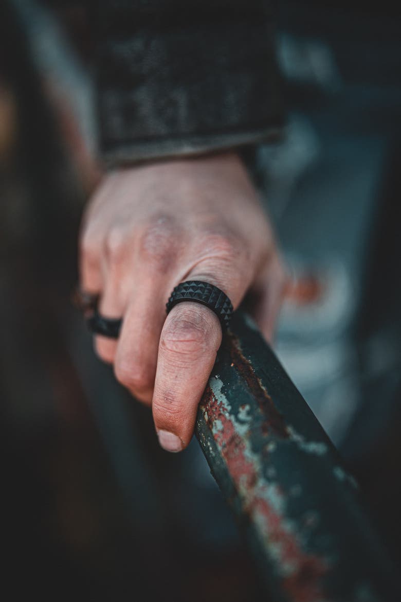 Punk Rock Ring, Alternate, color, Black
