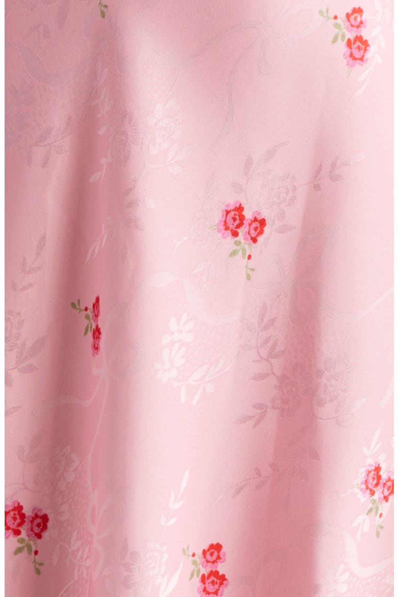 Larinda Floral Lace Trim Satin Mini Slipdress, Alternate, color, CHERRY PINK